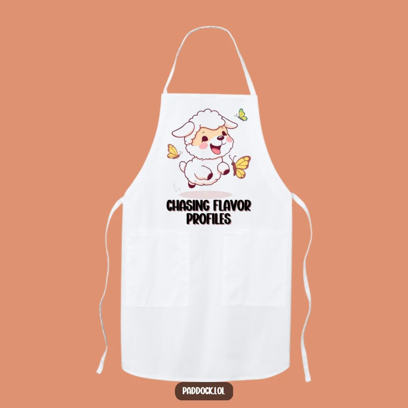 Funny Sheepdog Chase Apron: Dog Kitchen Fun, Great Funny Gift