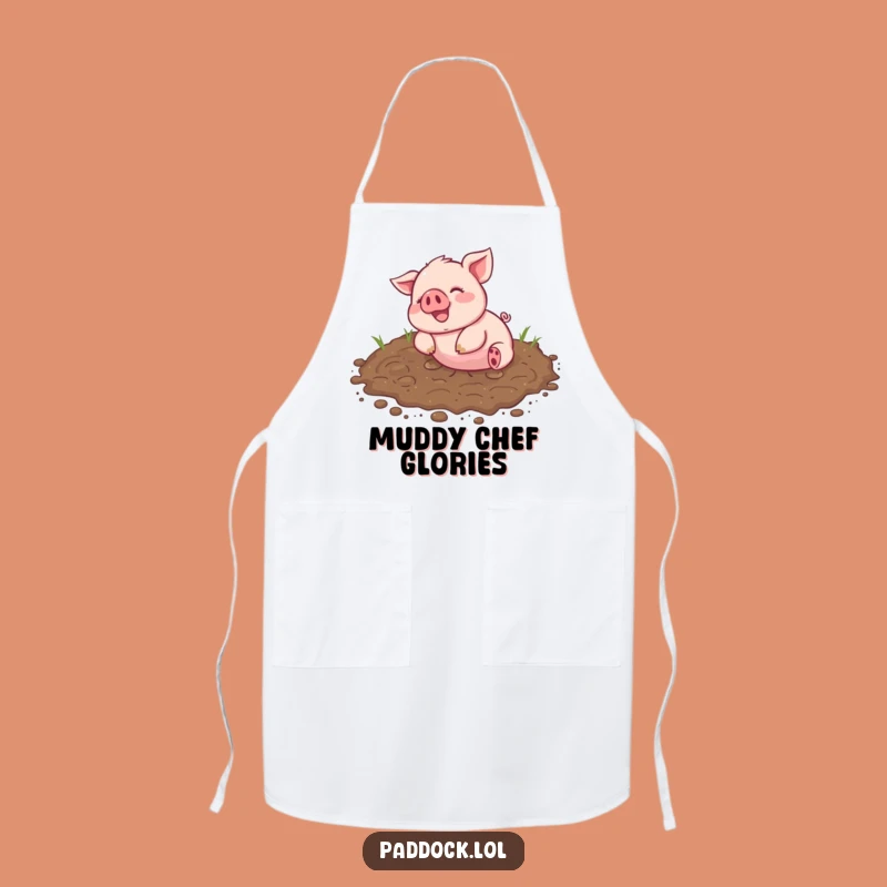 Messy Funny Piglet Mud Apron - Chef's Hilarious Kitchen Gift