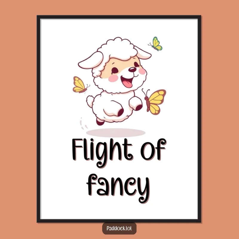 Funny Sheepdog Chase Digital Art: Printable Dog Fun, Instant Funny Gift