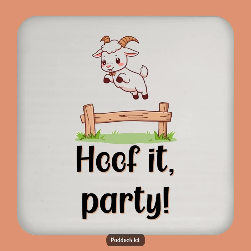 Funny Goat Leaping Drink Coaster - Protect Surfaces with Jumping Animal Humor