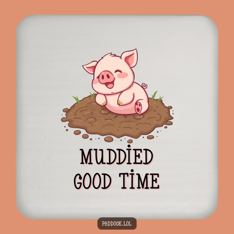 Funny Piglet Mud Coaster Set - Protect Surfaces with Messy Charm