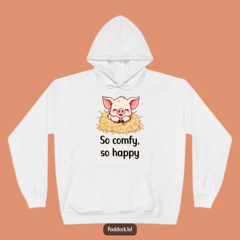 Funny Happy Piglet Hoodie: Cozy Farm Joy Wearable, Perfect Funny Gift