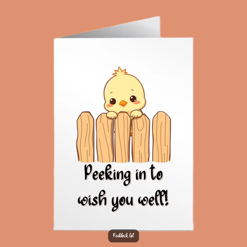 Free Printable Birthday Card: Curious Chick Peeking, Funny Downloadable Gift for Him or Her