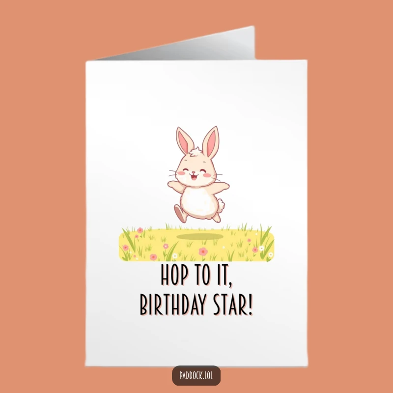 Free Printable Birthday Card: Joyful Bunny Hop, Perfect Downloadable Celebration!