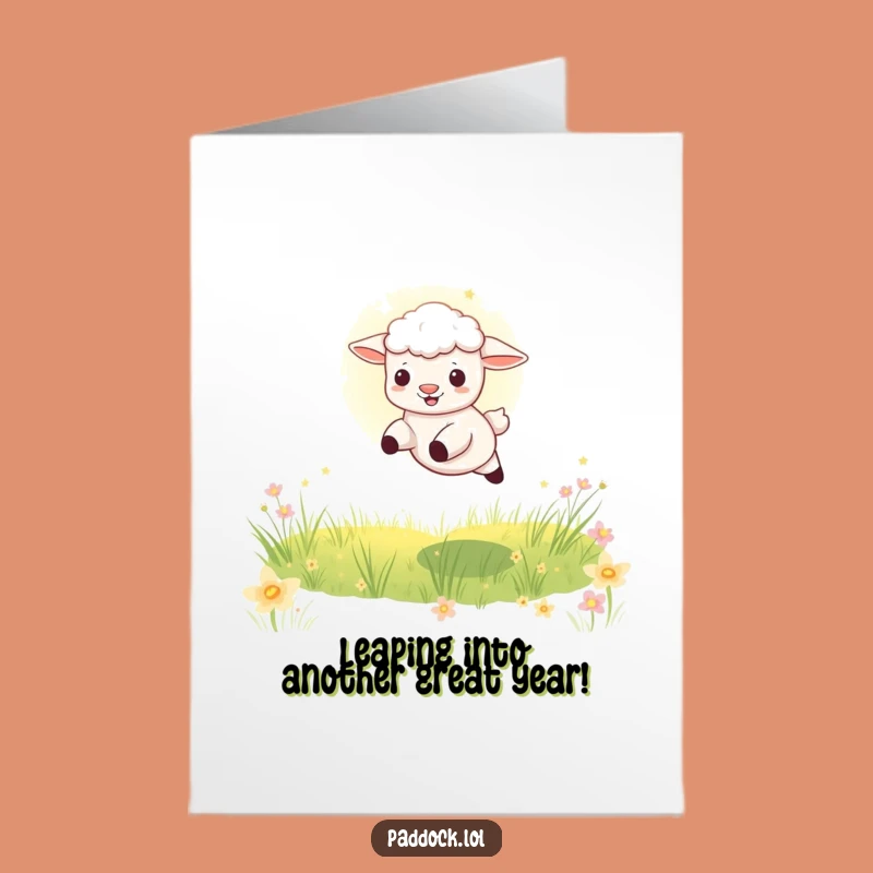 Free Printable Birthday Card: Playful Lamb, Funny Downloadable Gift for a Sunny Celebration