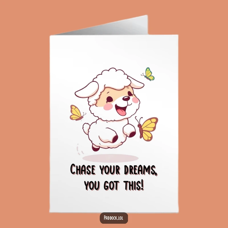 Free Printable Congrats Card: Bouncing Sheepdog, Funny Downloadable Gift for Joyful Victories