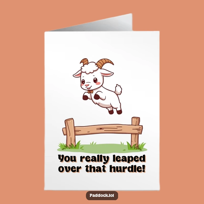 Free Printable Congrats Card: Goaty Leap of Joy, Downloadable Celebration Gift!