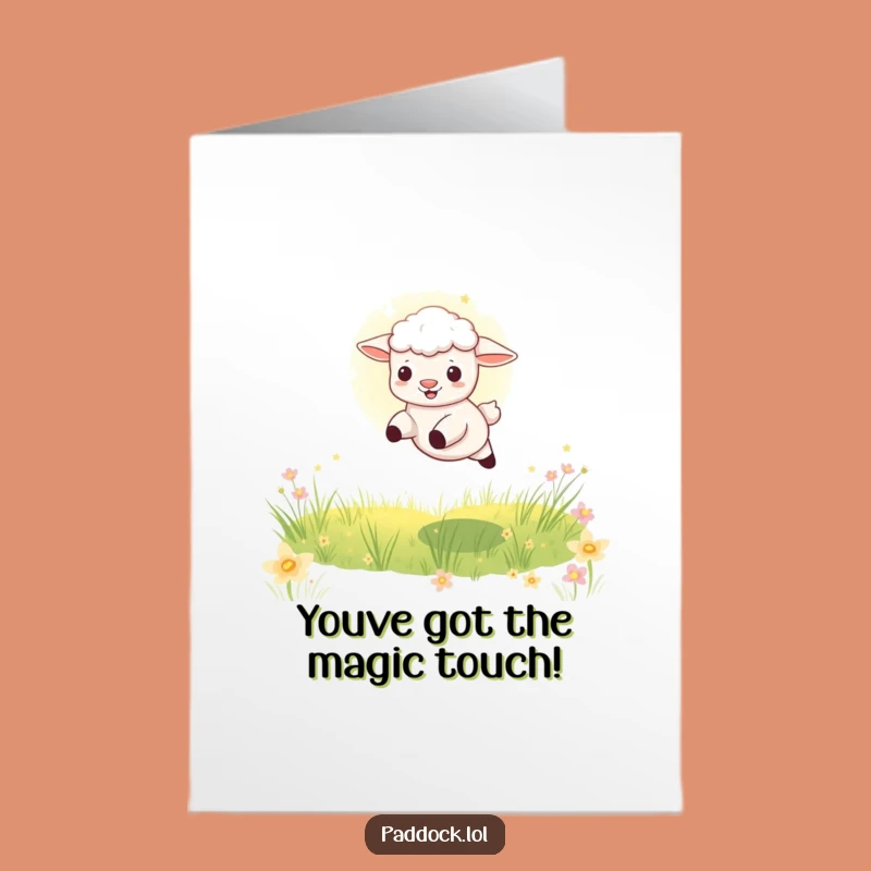 Free Printable Congrats Card: Playful Lamb, Funny Downloadable Gift for Leaping Achievements
