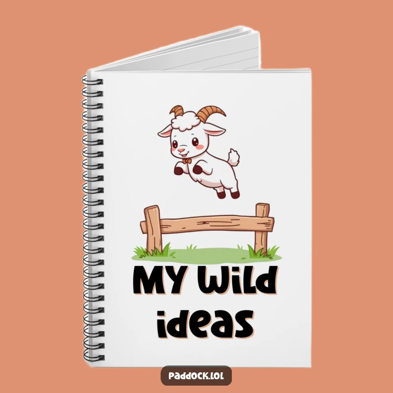 Funny Goat Leaping Notebook - Journal for Jotting Down Thoughts with Humor