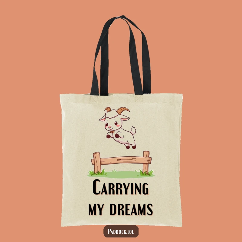 Funny Goat Leaping Tote Bag - Stylish Jumping Animal Canvas Bag for Goats